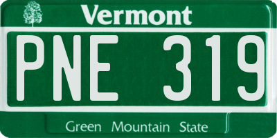VT license plate PNE319