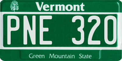VT license plate PNE320