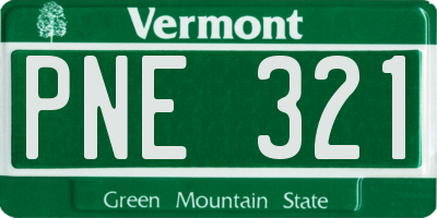 VT license plate PNE321