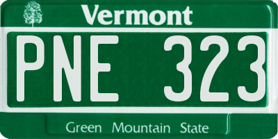 VT license plate PNE323