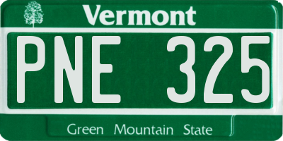 VT license plate PNE325