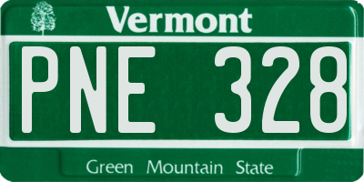 VT license plate PNE328