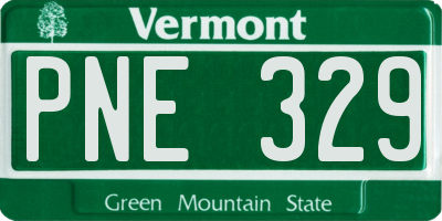 VT license plate PNE329