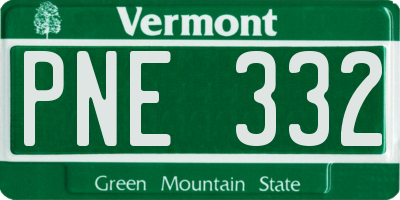 VT license plate PNE332