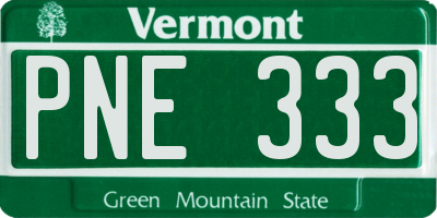 VT license plate PNE333