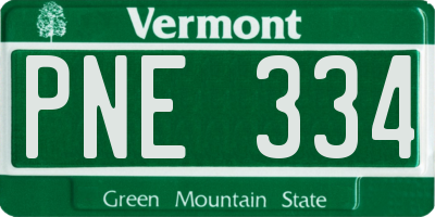 VT license plate PNE334