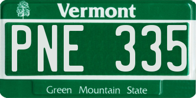 VT license plate PNE335