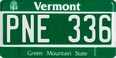 VT license plate PNE336