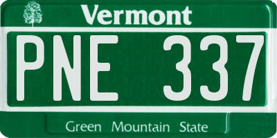 VT license plate PNE337