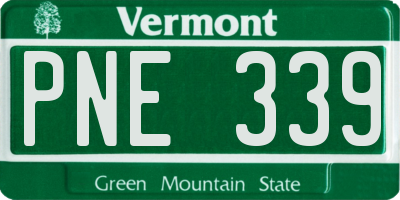 VT license plate PNE339
