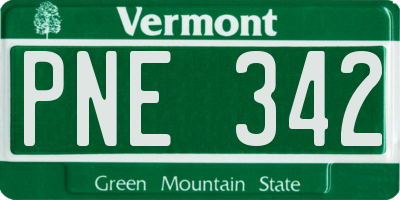 VT license plate PNE342