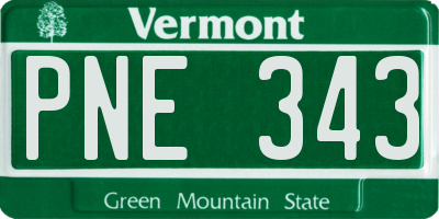 VT license plate PNE343