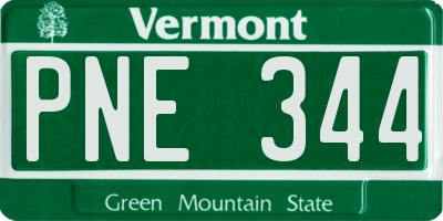 VT license plate PNE344