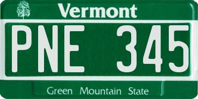 VT license plate PNE345