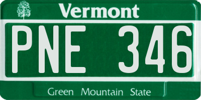 VT license plate PNE346