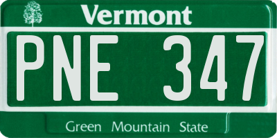 VT license plate PNE347