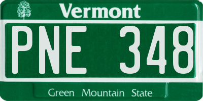VT license plate PNE348