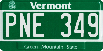 VT license plate PNE349