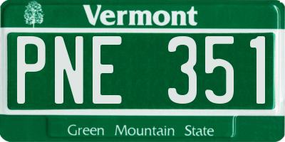 VT license plate PNE351