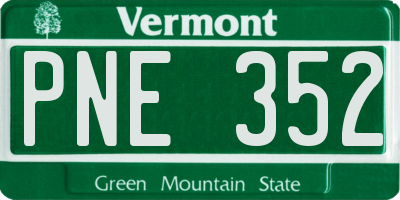VT license plate PNE352