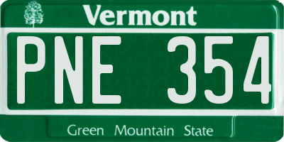 VT license plate PNE354