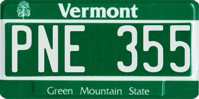 VT license plate PNE355