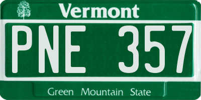 VT license plate PNE357
