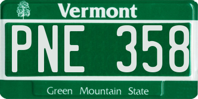 VT license plate PNE358