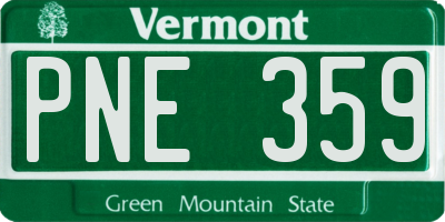 VT license plate PNE359