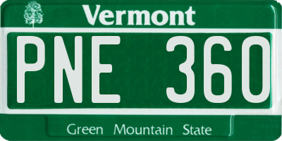 VT license plate PNE360