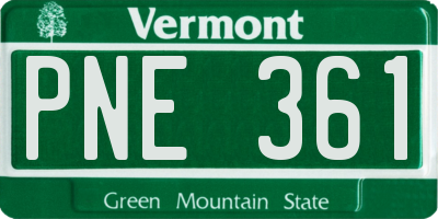 VT license plate PNE361