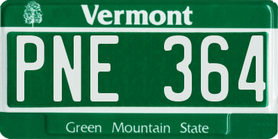 VT license plate PNE364