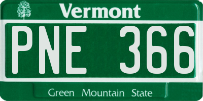 VT license plate PNE366