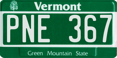 VT license plate PNE367