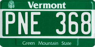 VT license plate PNE368