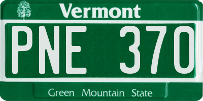 VT license plate PNE370