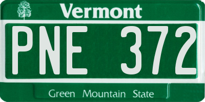 VT license plate PNE372