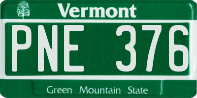 VT license plate PNE376