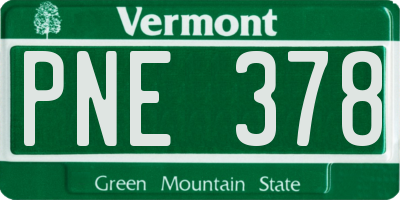 VT license plate PNE378
