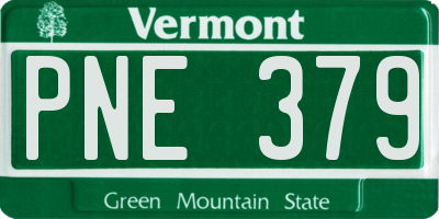 VT license plate PNE379