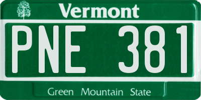 VT license plate PNE381