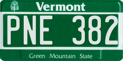 VT license plate PNE382