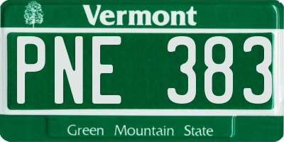VT license plate PNE383