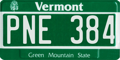 VT license plate PNE384