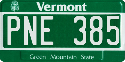 VT license plate PNE385