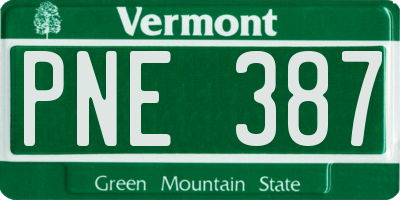 VT license plate PNE387