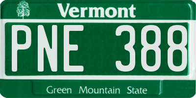 VT license plate PNE388