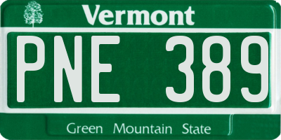 VT license plate PNE389