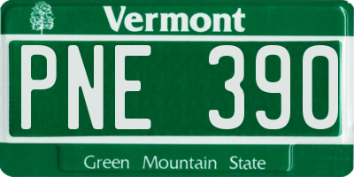 VT license plate PNE390