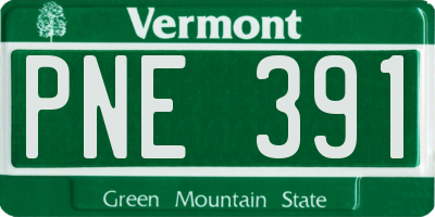 VT license plate PNE391